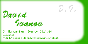 david ivanov business card